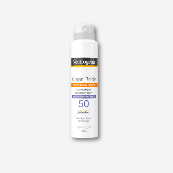 Clear Body Won't Glow Pores Non-Greasy Sunscreen Spray